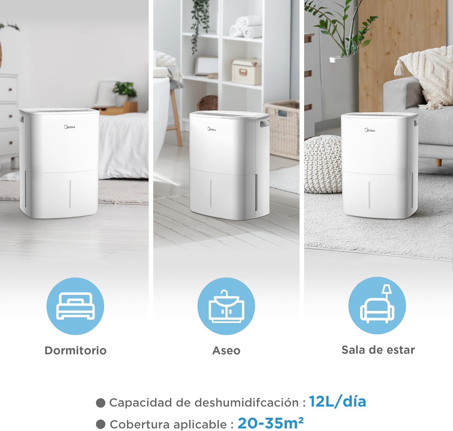 Déshumidificateur Intelligent Midea 12L/jour - Contrôle APP + Mode Silencieux – Image 6
