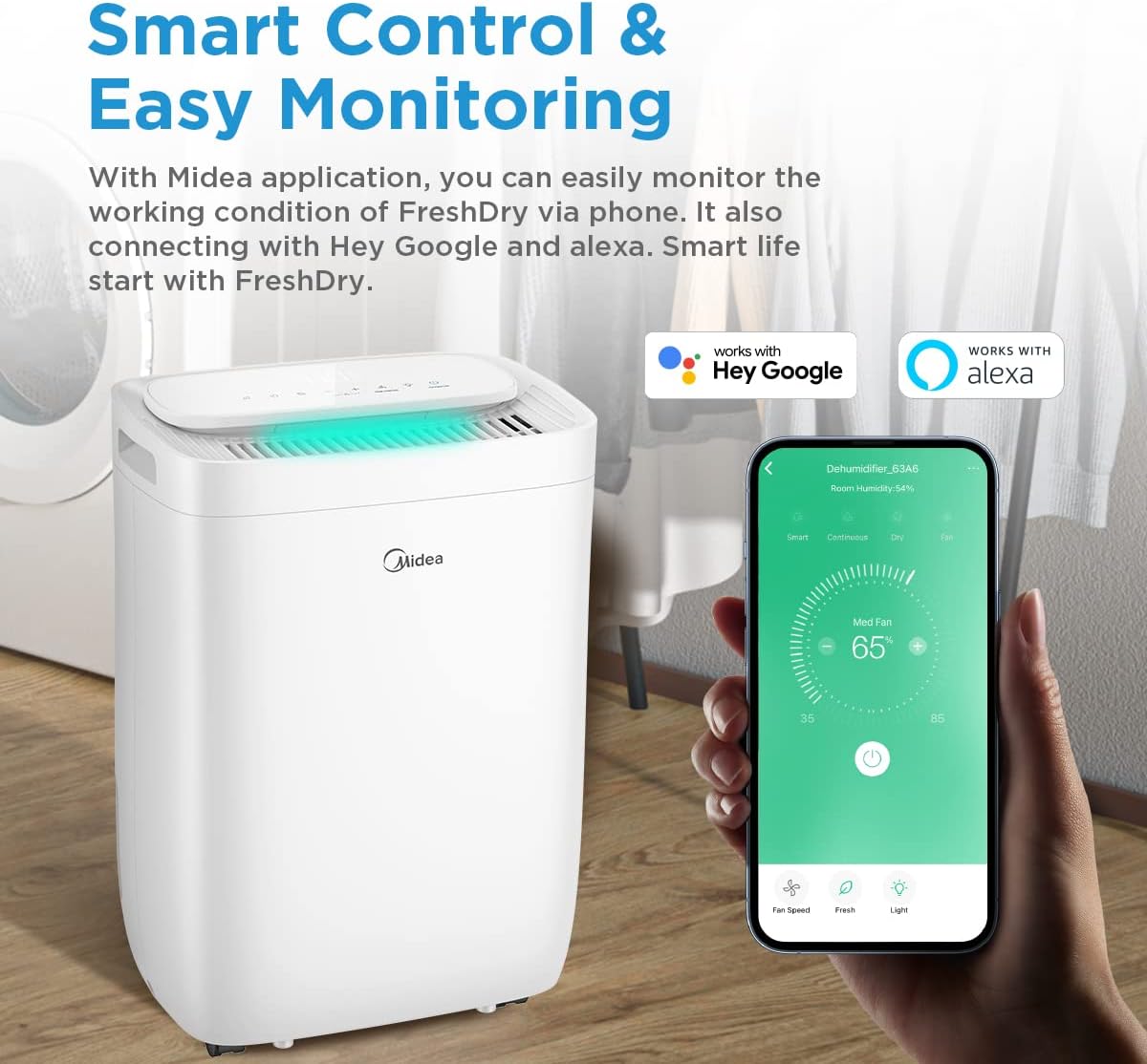 Midea Luftentfeuchter 10L/Tag | HEPA-Filter | 39dB Ultra-Leise – Bild 6