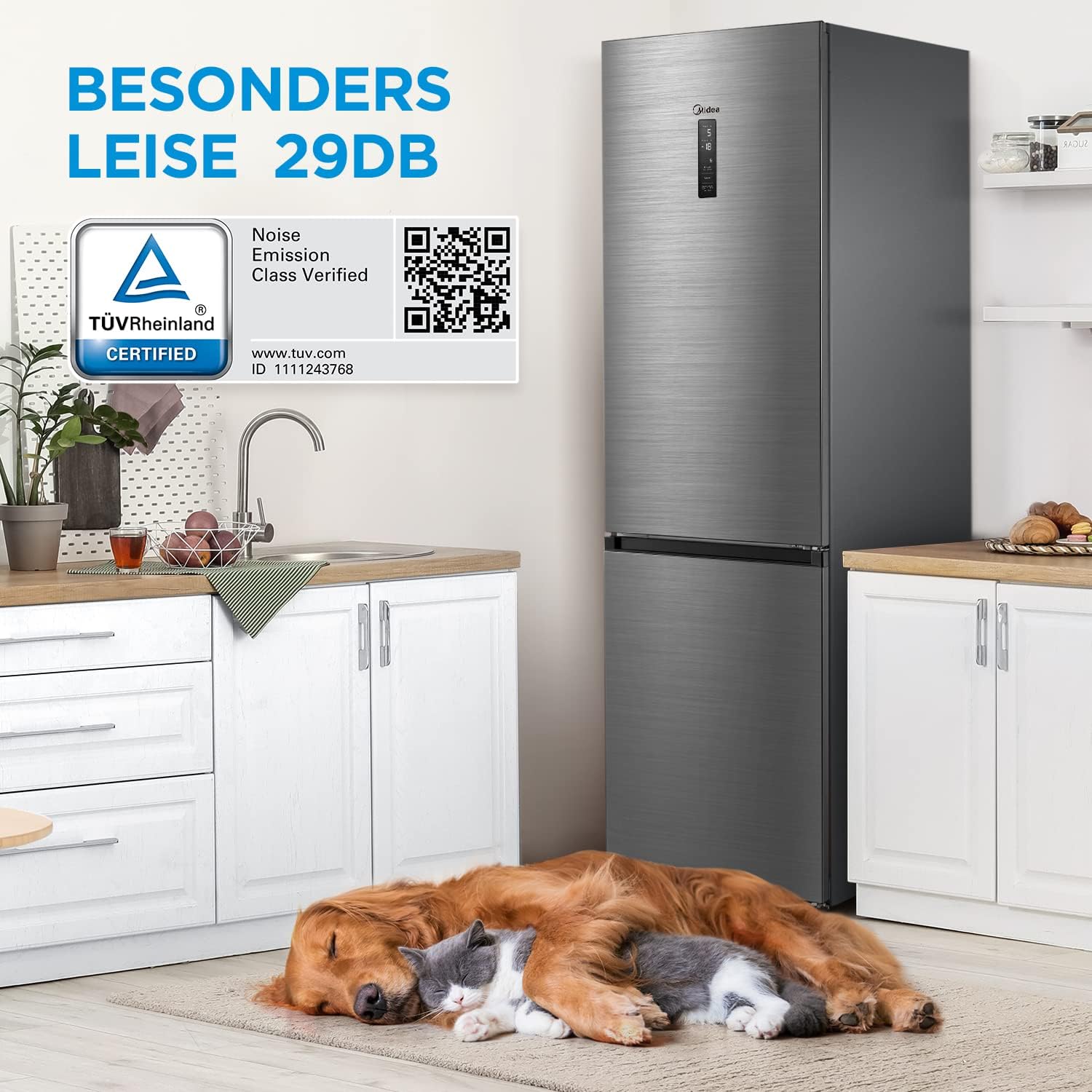 Midea MDRB521MGA46O MEGA Kühl-Gefrierkombination 378L | Energieklasse A | 29 dB | NoFrost – Bild 6