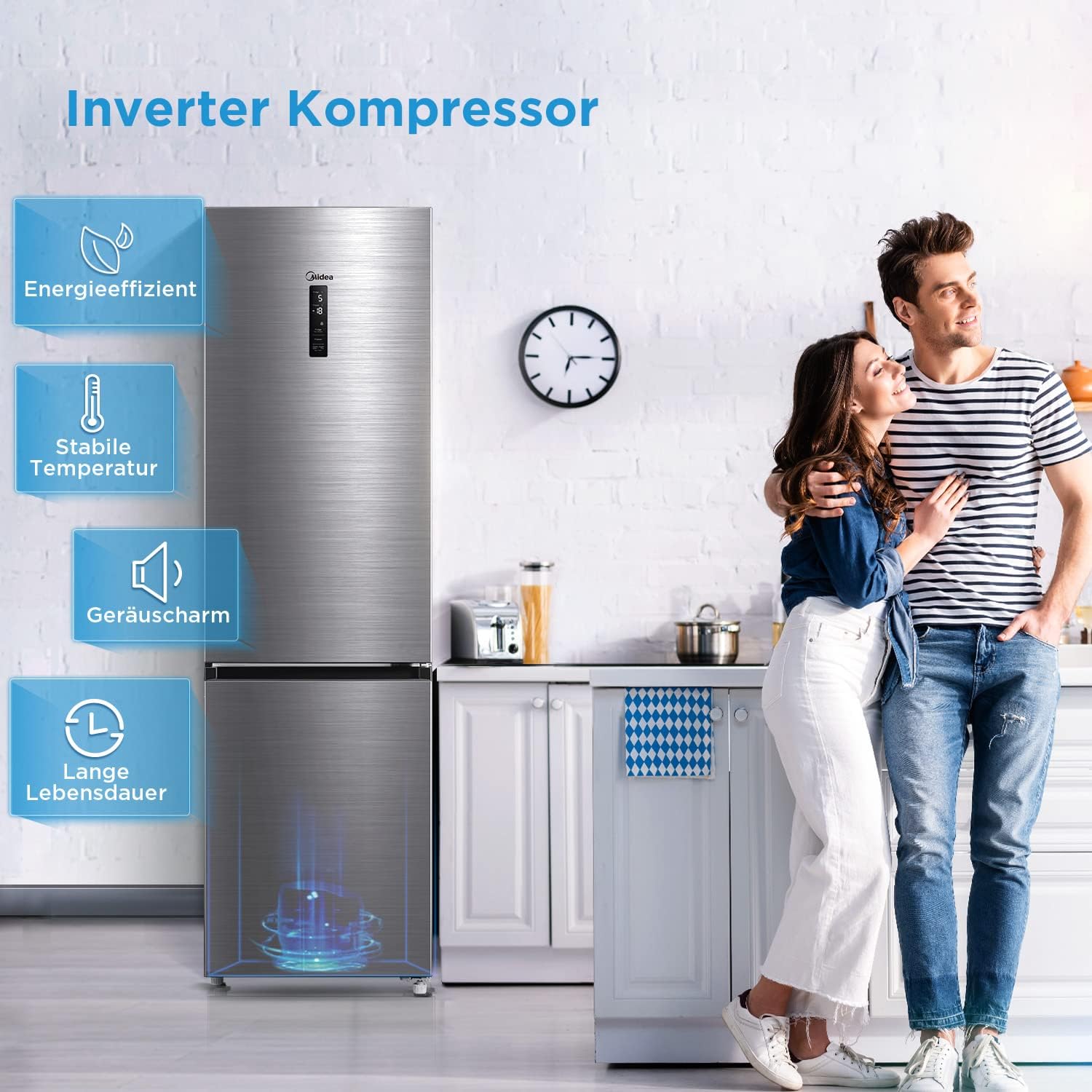 Midea MDRB521MGA46O MEGA Kühl-Gefrierkombination 378L | Energieklasse A | 29 dB | NoFrost – Bild 7