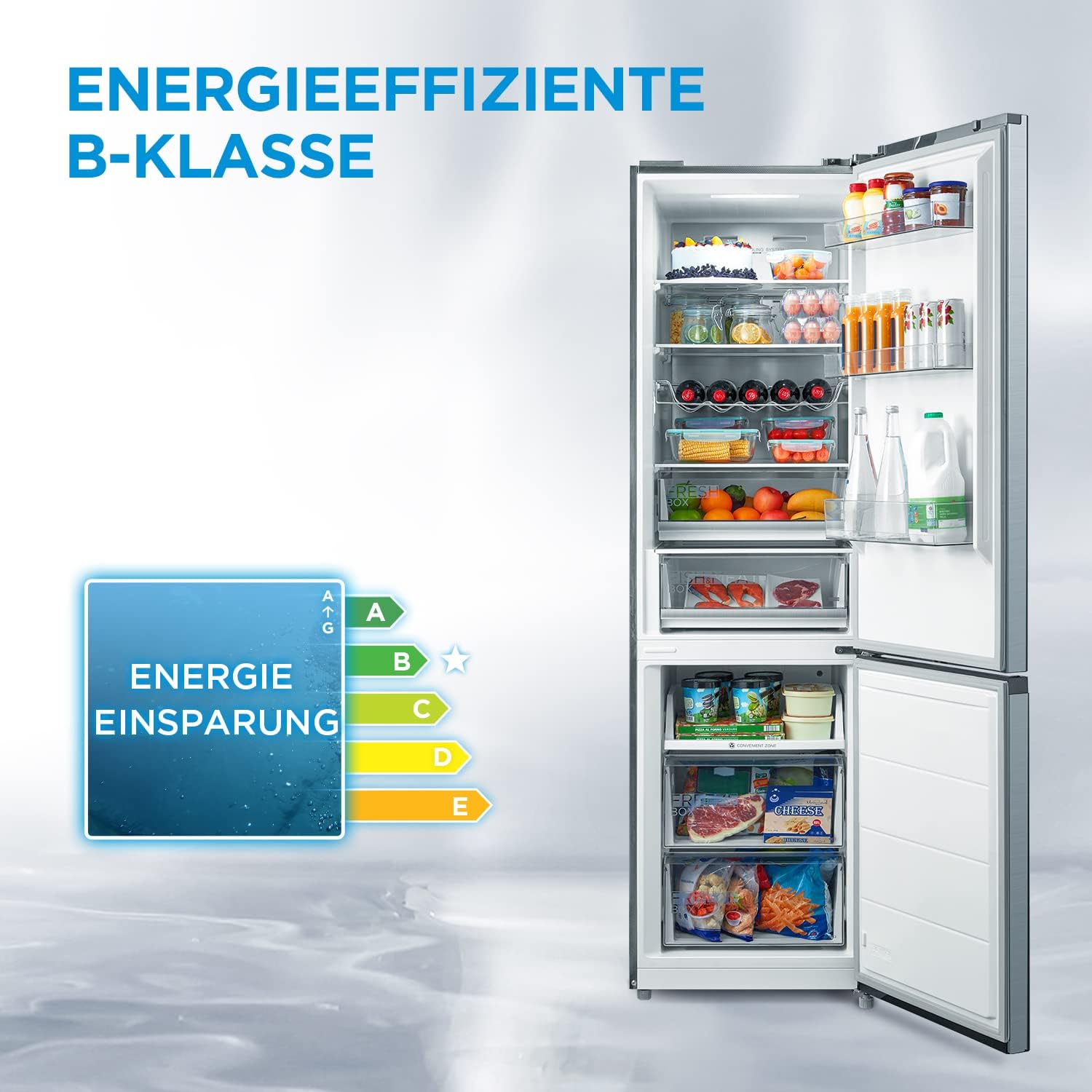 Midea MDRB521MGB02 MEGA Kühl-Gefrierkombination 378L | Energieklasse B | 35 dB | NoFrost – Bild 4