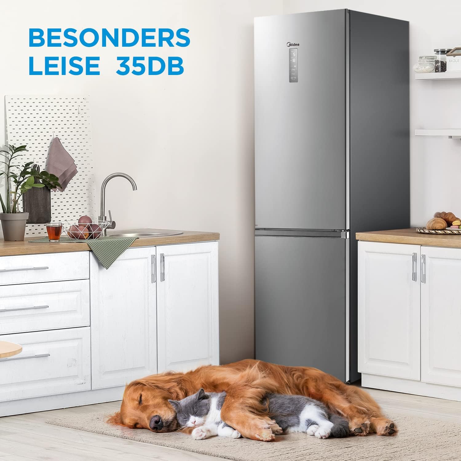 Midea MDRB521MGB02 MEGA Kühl-Gefrierkombination 378L | Energieklasse B | 35 dB | NoFrost – Bild 5