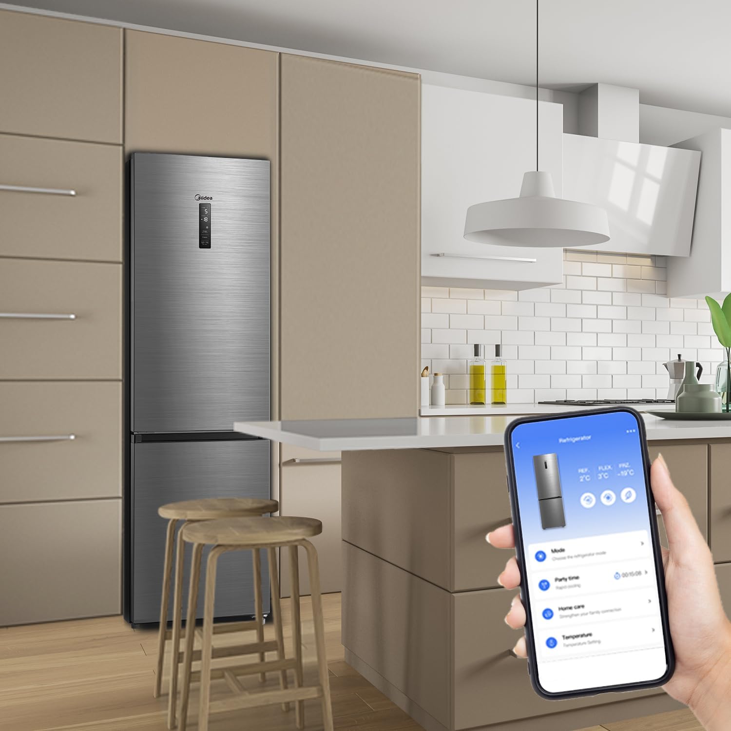 Midea MDRB521MIC46A MEGA Kühl-Gefrierkombination 378L | WiFi | Smart Home | Energieklasse C – Bild 3