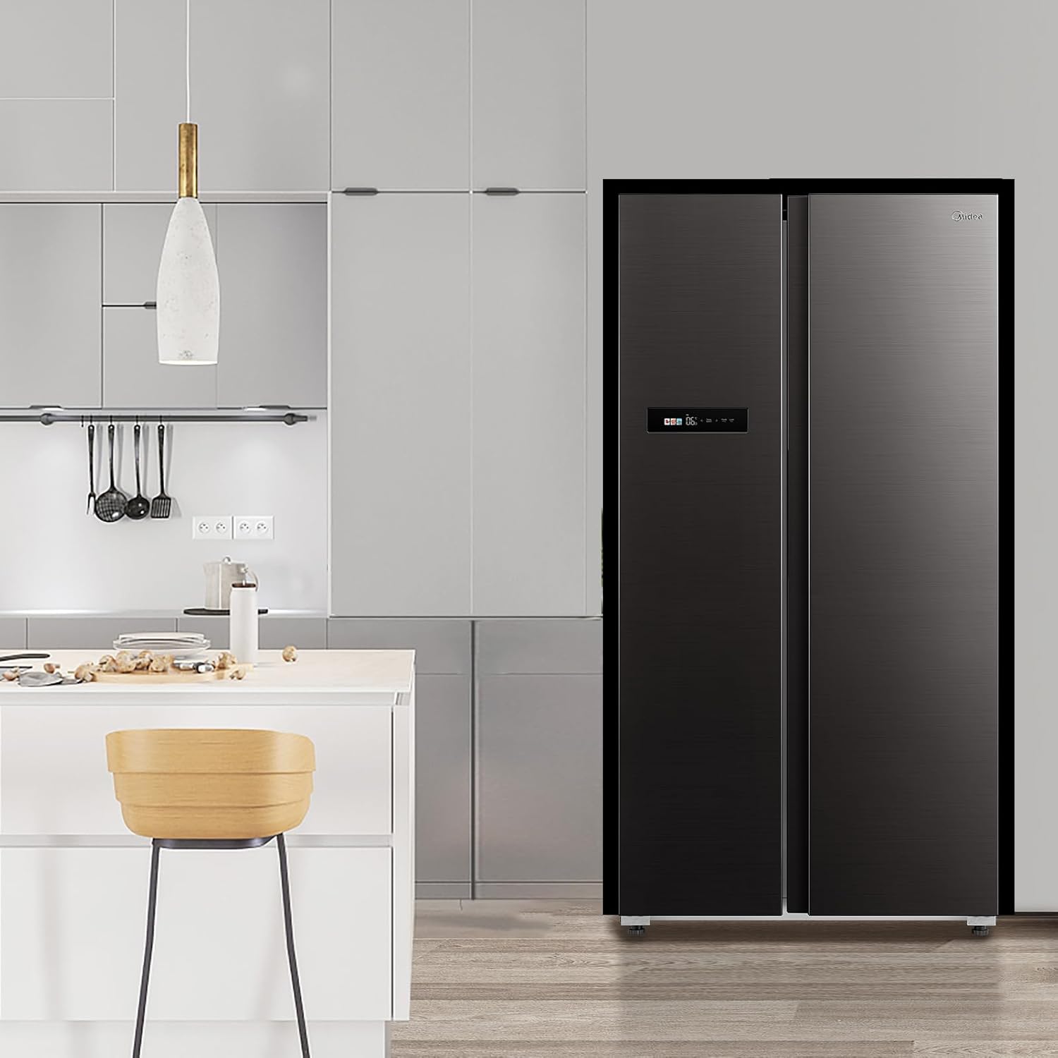 Midea MDRS791MIC28 Side-by-Side 592L | WiFi | Jazz Black | 37 dB | NoFrost – Bild 2