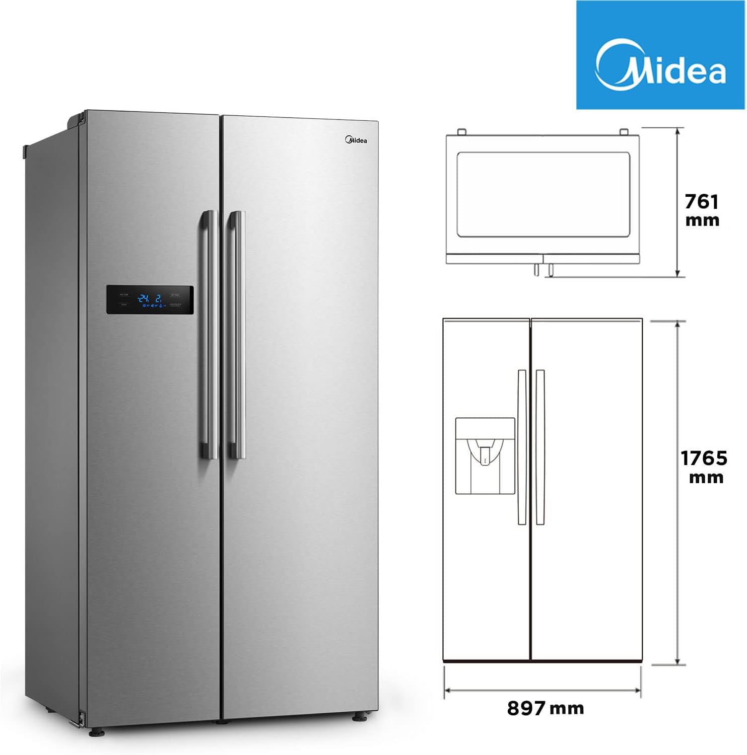 Midea MERS530FGD02 Side-by-Side 532L | Indoor Ice Bar | NoFrost | Twin Control – Bild 4