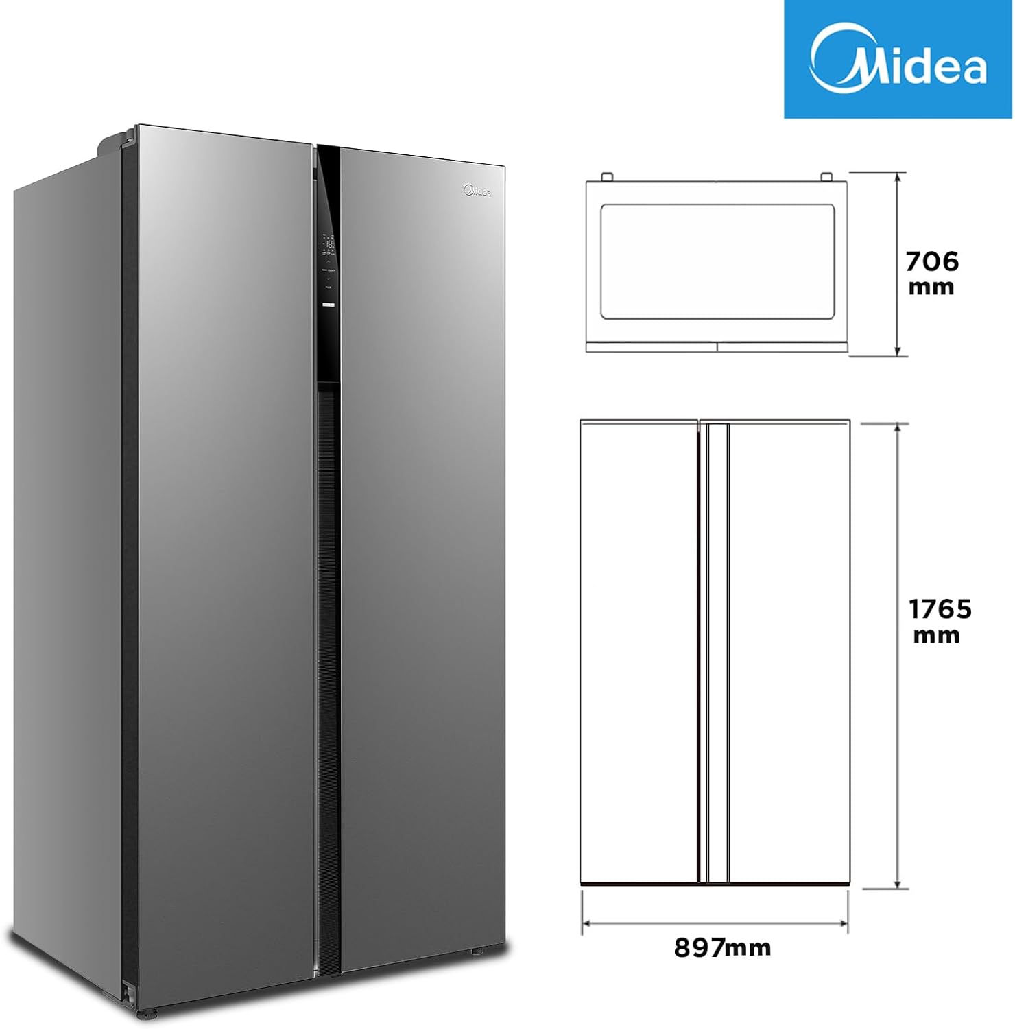 Midea MERS530FGE02 Side-by-Side 548L | 35 dB Flüsterleise | Inverter Quattro | NoFrost – Bild 7
