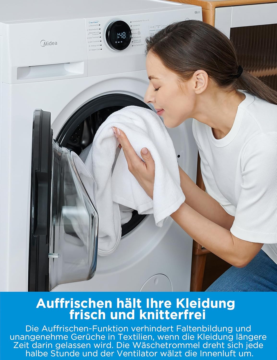 Midea MF200D86WB-14EAS Waschtrockner 8kg/6kg | Slim 48cm | Turbo | Preis-Leistung – Bild 7