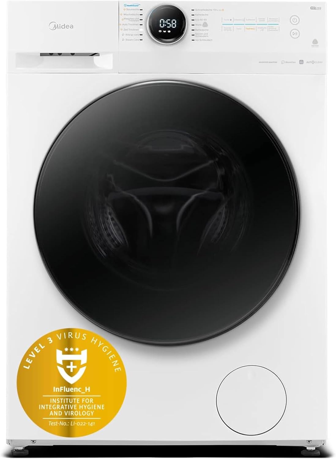 Midea MF200D86WB-14EAS Waschtrockner 8kg/6kg | Slim 48cm | Turbo | Preis-Leistung
