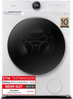 Midea MF200W80WB-14AS Waschmaschine 8kg | Slim 48cm | Energieklasse A | App