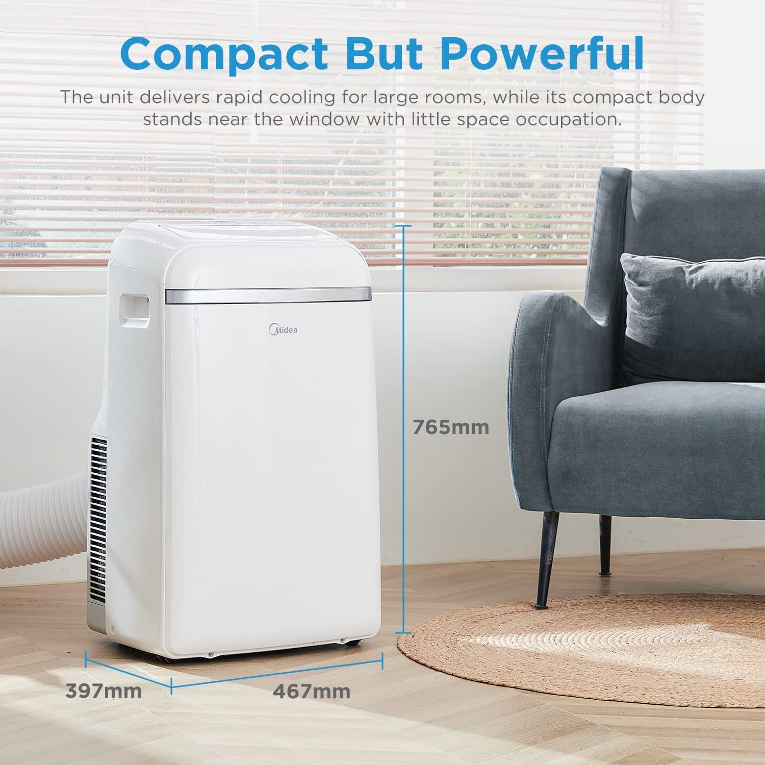 Climatiseur Mobile Midea 12000 BTU | 3-en-1 Déshumidificateur | Classe A – Image 2