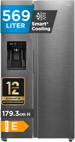 Midea MDRS761MIE46 Side-by-Side 569L | 3-in-1 Wasserspender | WiFi | NoFrost