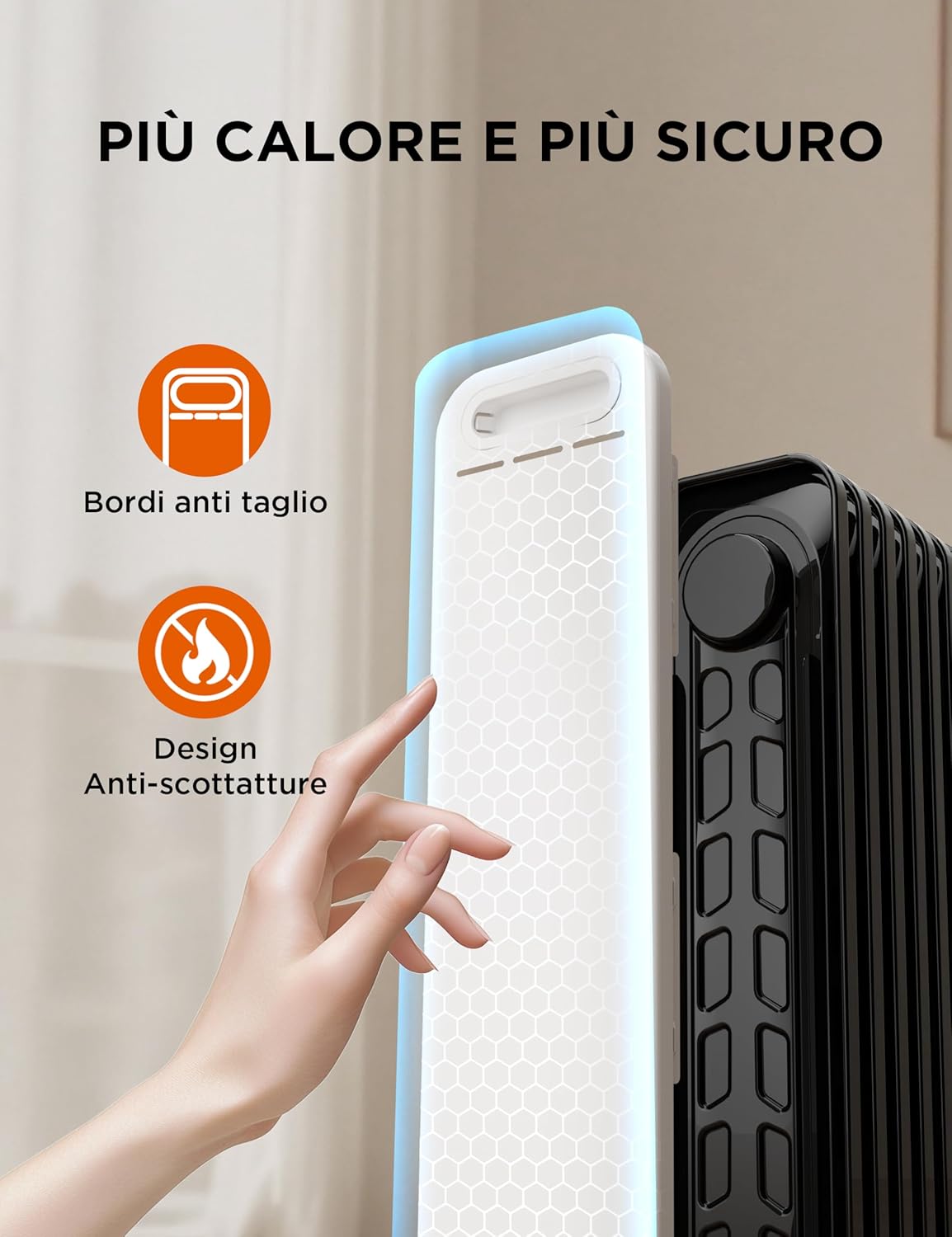 Radiateur Bain d'Huile Midea 2300W 11 Ailettes | Commande Rotative – Image 6