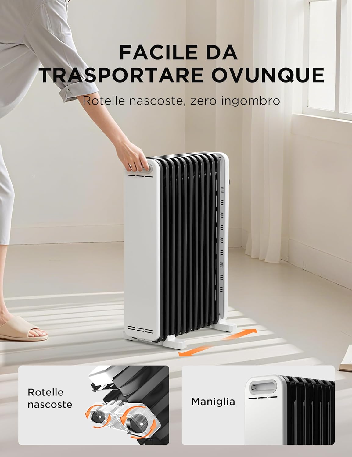 Radiateur Bain d'Huile Midea 2300W 11 Ailettes | Commande Rotative – Image 3