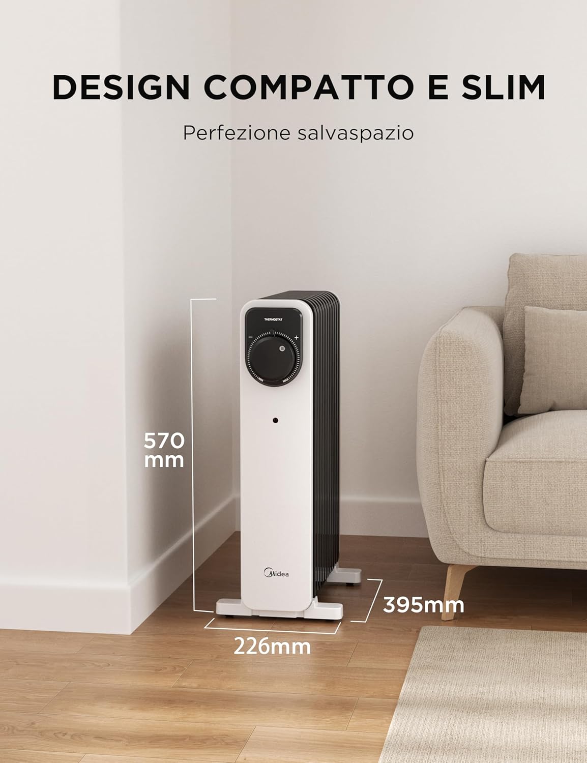 Radiateur Bain d'Huile Midea 2300W 11 Ailettes | Commande Rotative – Image 2